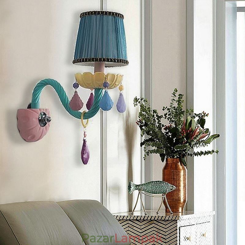 Európai Crystal Sconce Macaron színes fali lámpa