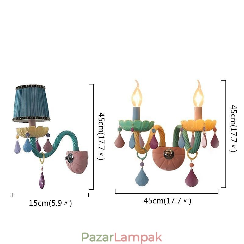 Európai Crystal Sconce Macaron színes fali lámpa