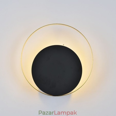 Modern stílusú fali lámpa, fekete kör alakú falikar Kreatív lámpa éjjeli világítás Modern stílusú fali lámpa, fekete kör alakú falikar Kreatív lámpa éjjeli világítás
