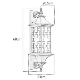 Kínai kültéri falikar vízálló ablakrács fali lámpa