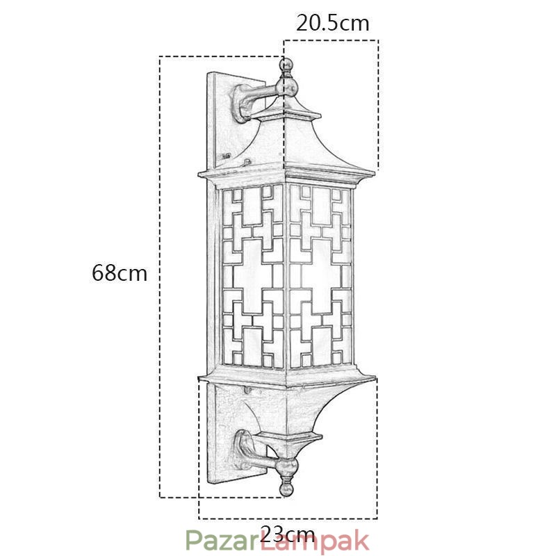 Kínai kültéri falikar vízálló ablakrács fali lámpa