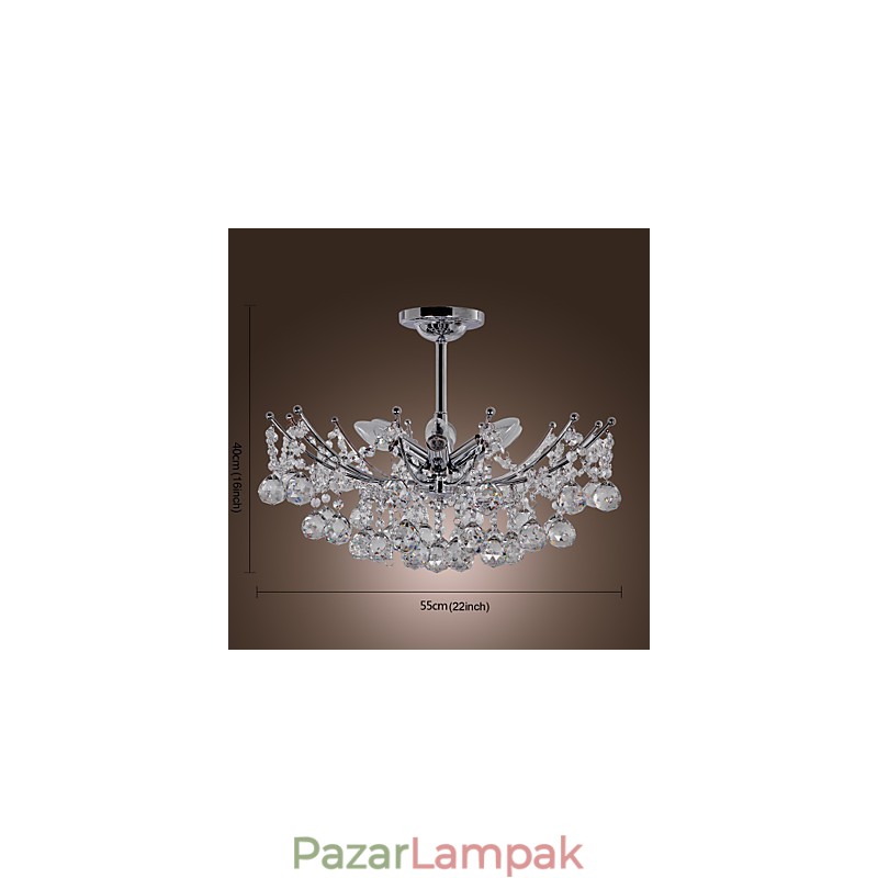 Luxus kristálycsillár 6 fényű függőcsillárral