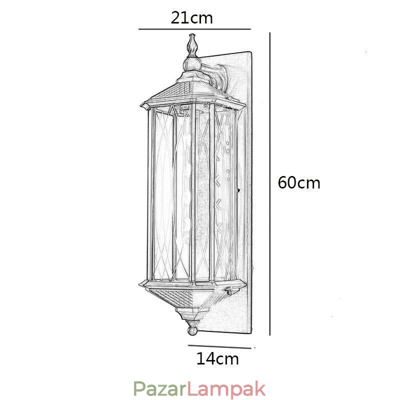 Kínai kültéri falikar egyfejű, vízálló streamer fali lámpa