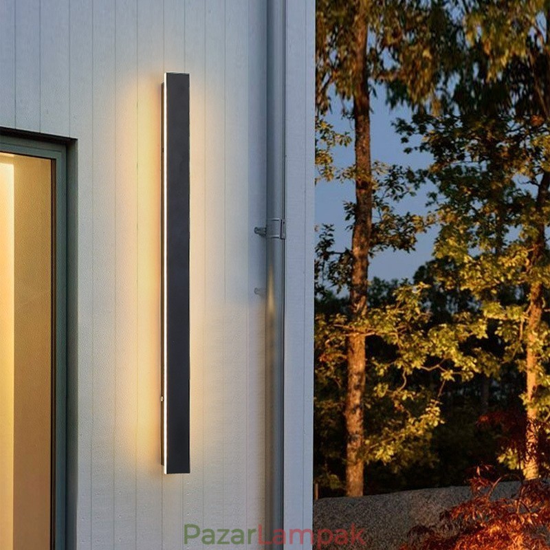 Kültéri hosszú, modern kortárs falilámpa fali lámpa IP 44 tornácos teraszkerthez