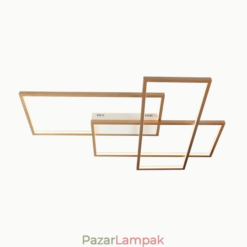 Arany modern kortárs alumínium festésű mennyezeti lámpa süllyesztett lámpa távirányítós fényerőszabályzóval nappali hálószobához (fali lámpaként is használható)