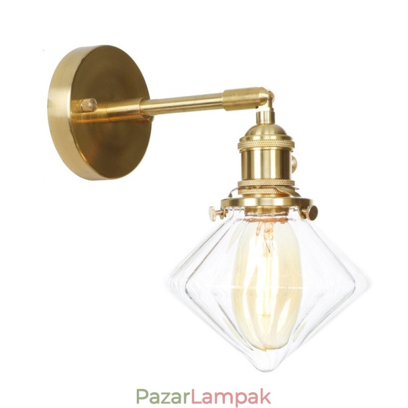 Modern fali lámpa üvegernyővel