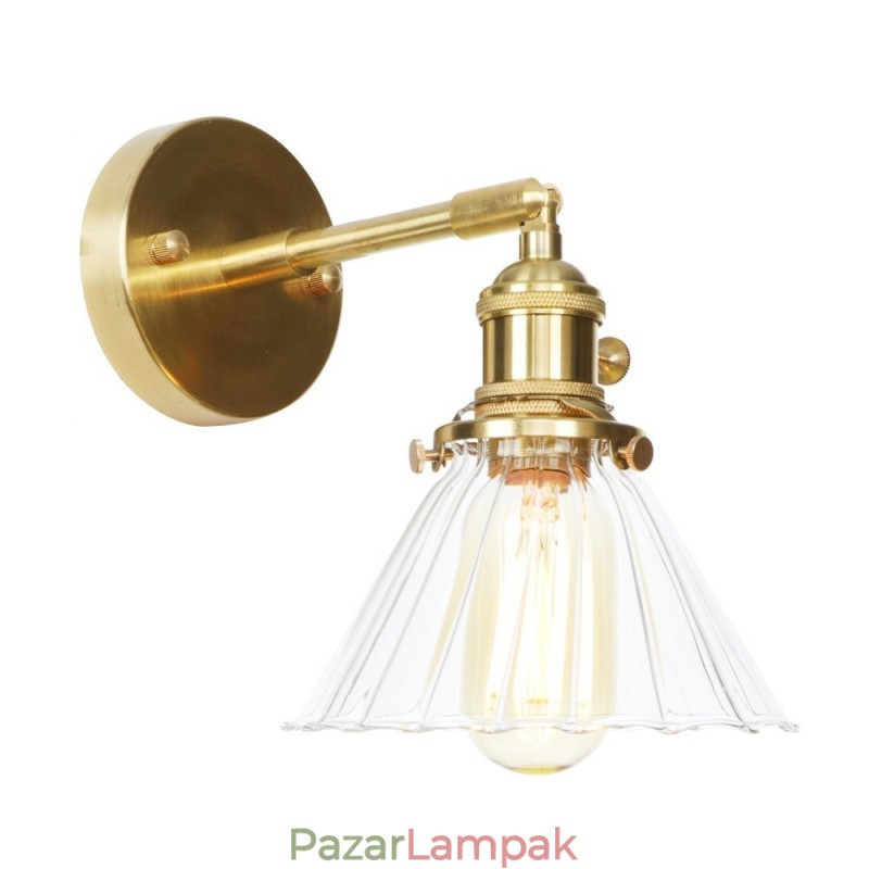 Modern fali lámpa üvegernyővel