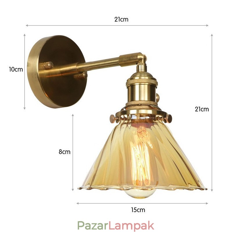 Modern fali lámpa üvegernyővel