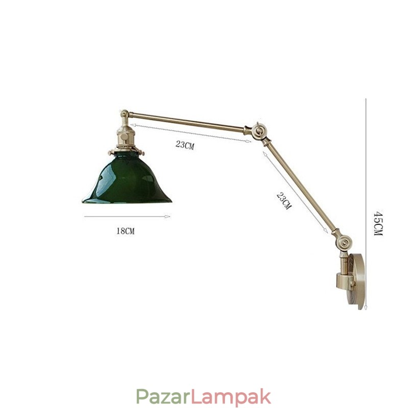Modern fali lámpa üvegernyővel