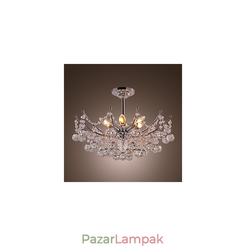 Luxus kristálycsillár 6 fényű függőcsillárral