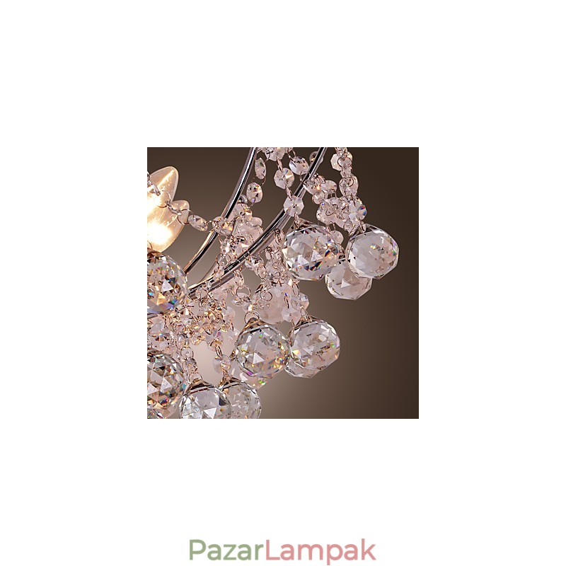 Luxus kristálycsillár 6 fényű függőcsillárral