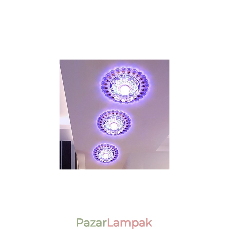 Kristály mennyezeti lámpa spotlámpa SMD 3W kreatív lámpacső fény színes színes kupola fény