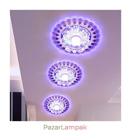 Kristály mennyezeti lámpa spotlámpa SMD 3W kreatív lámpacső fény színes színes kupola fény