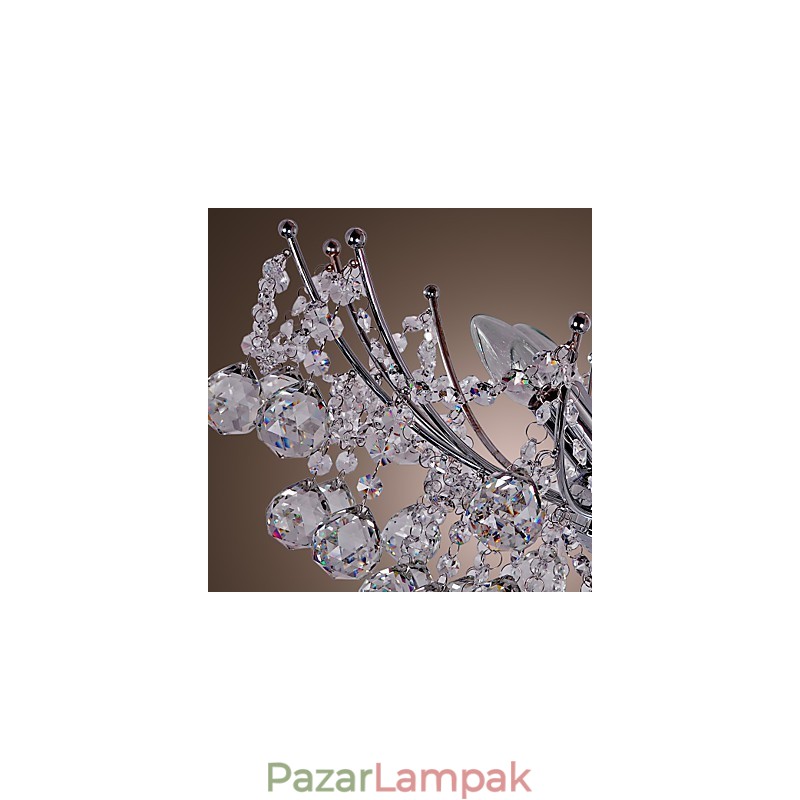 Luxus kristálycsillár 6 fényű függőcsillárral