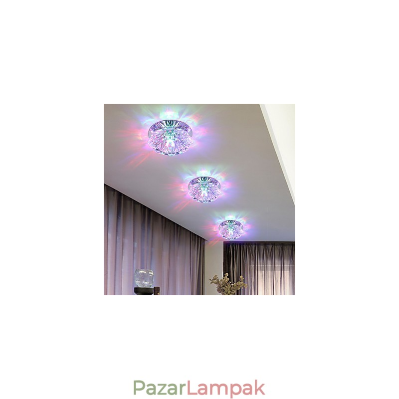 Kristály mennyezeti lámpa spotlámpa SMD 3W kreatív lámpacső fény színes színes kupola fény