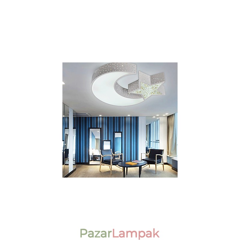 Süllyesztett szerelésű modern összehúzódó csillag és hold mintás fém
