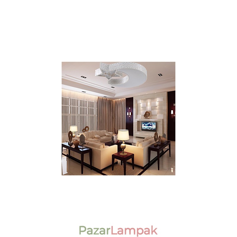 Süllyesztett szerelésű modern összehúzódó csillag és hold mintás fém
