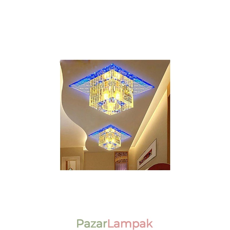 Mini kristály mennyezeti lámpa spotlámpa SMD 3W kreatív lámpacső fény színes színű négyzet alakú kupola fény