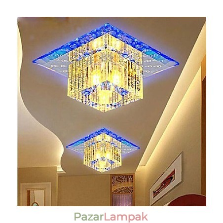 Mini kristály mennyezeti lámpa spotlámpa SMD 3W kreatív lámpacső fény színes színű négyzet alakú kupola fény Mini kristály mennyezeti lámpa spotlámpa SMD 3W kreatív lámpacső fény színes színű négyzet alakú kupola fény