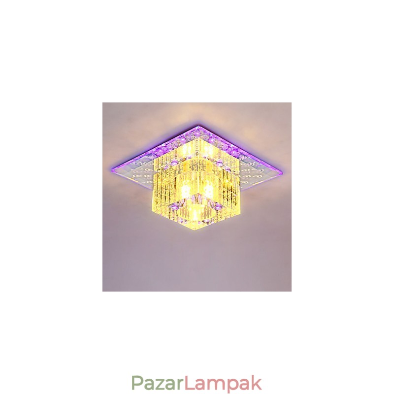 Mini kristály mennyezeti lámpa spotlámpa SMD 3W kreatív lámpacső fény színes színű négyzet alakú kupola fény