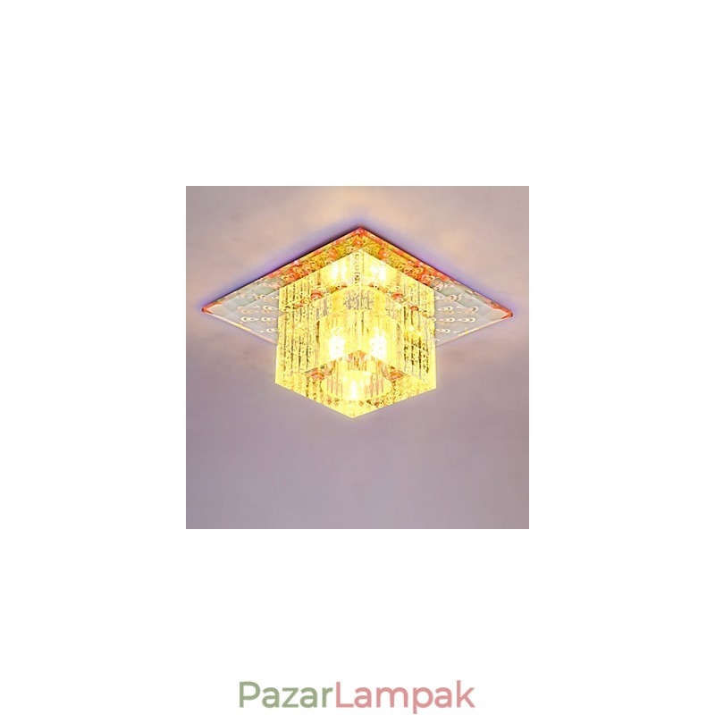 Mini kristály mennyezeti lámpa spotlámpa SMD 3W kreatív lámpacső fény színes színű négyzet alakú kupola fény