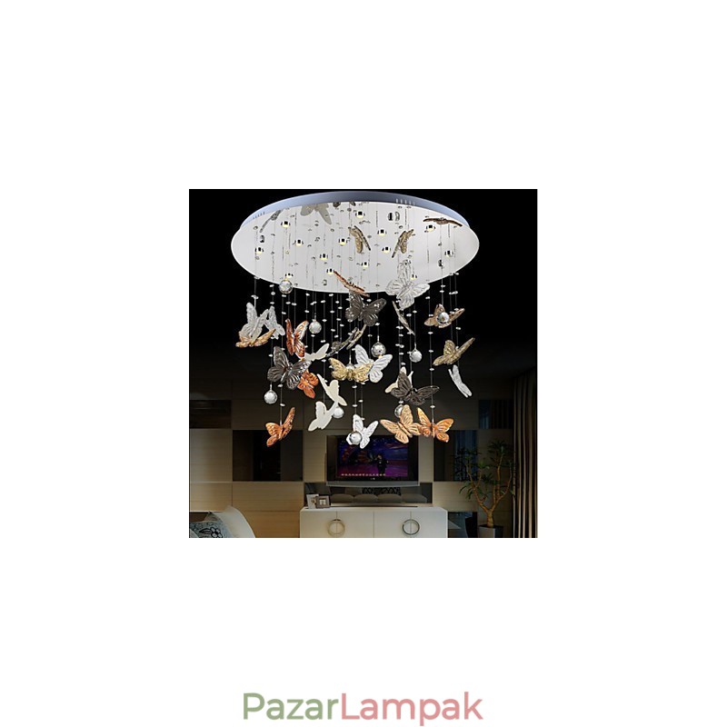 Kristály lámpa Körkörös pillangós kristálylámpa