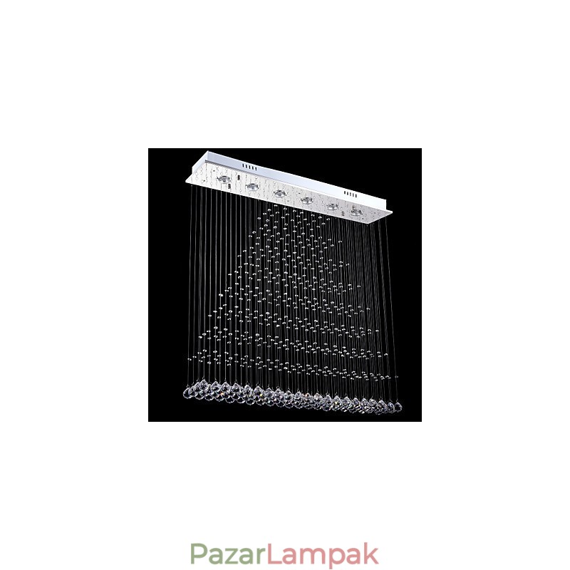 Téglalap kristálycsillár lámpák mennyezeti függő világító lámpák lámpatestek