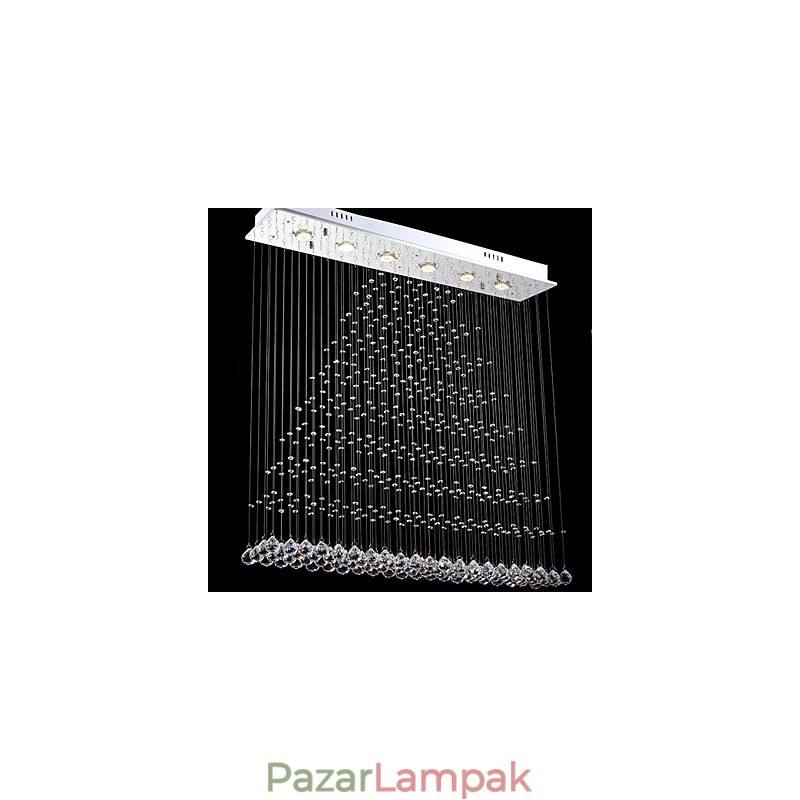 Téglalap kristálycsillár lámpák mennyezeti függő világító lámpák lámpatestek