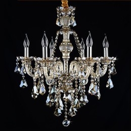 Csillár konyak színű Crystal Modern 6 Lights kortárs üveg