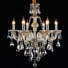 Csillár konyak színű Crystal Modern 6 Lights kortárs üveg