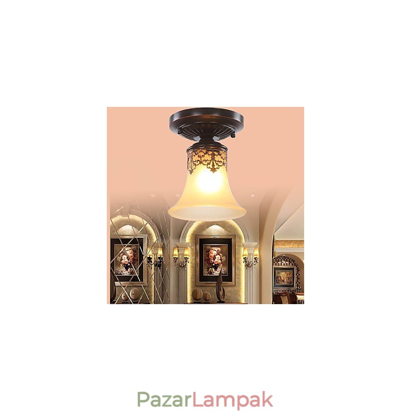 Európa típusú, vidéki stílusú, klasszikus elnyelő dómfényű lámpa