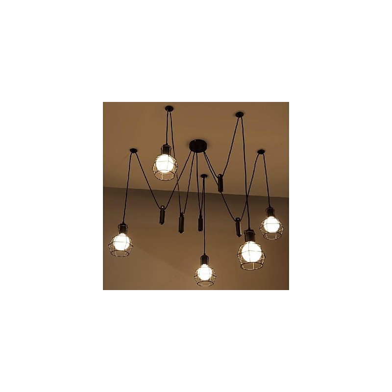 Hagyományos klasszikus Vintage Retro Lámpás Country mini stílusú festmény fém függesztékes világítás