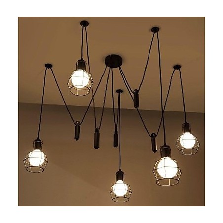 Hagyományos klasszikus Vintage Retro Lámpás Country mini stílusú festmény fém függesztékes világítás