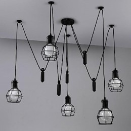 Hagyományos klasszikus Vintage Retro Lámpás Country mini stílusú festmény fém függesztékes világítás