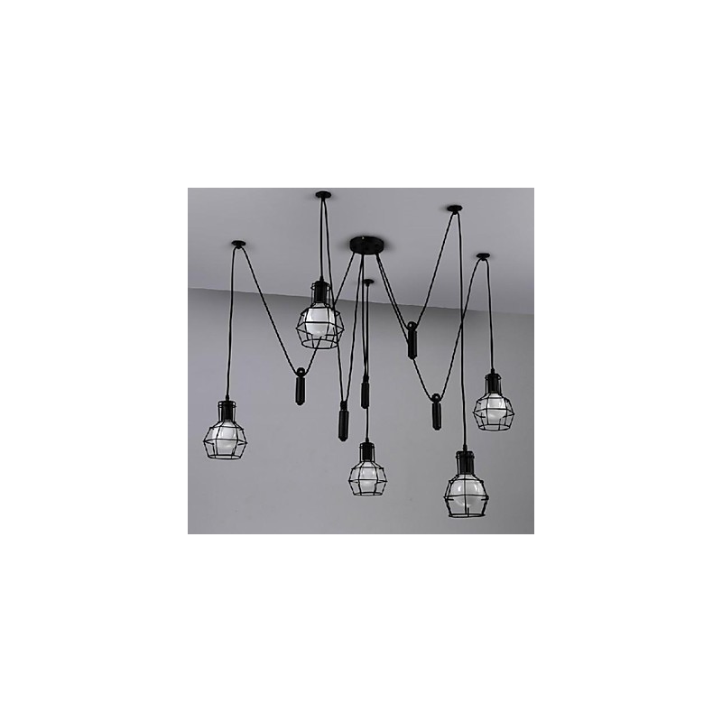 Hagyományos klasszikus Vintage Retro Lámpás Country mini stílusú festmény fém függesztékes világítás