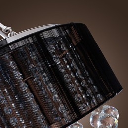 Modern Crystal süllyesztett tartó 5 fényes fekete szövet ernyővel