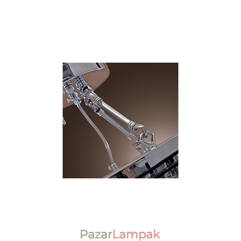 Modern Crystal süllyesztett tartó 5 fényes fekete szövet ernyővel