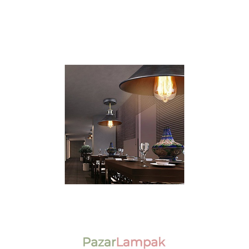 Vintage Mini Edison mennyezeti lámpa 1 könnyűfém süllyesztett lámpa