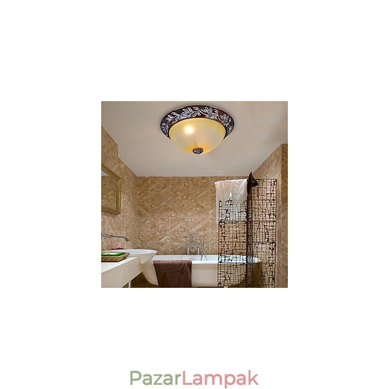 Süllyesztett szerelésű világos fehér sárga üveggyanta ezüst faragás európai klasszikus