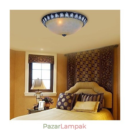 Süllyesztett szerelésű világos mintás üveggyanta ezüst faragás európai klasszikus