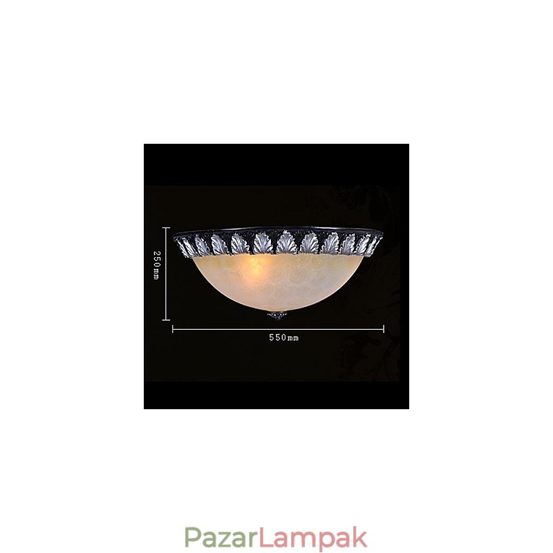 Süllyesztett szerelésű világos mintás üveggyanta ezüst faragás európai klasszikus