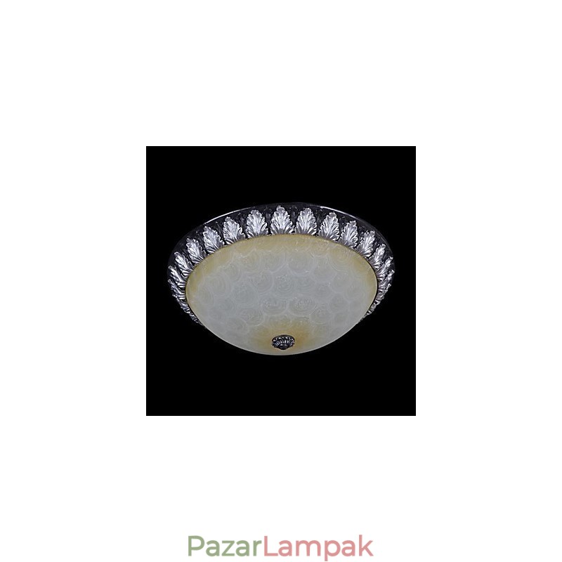 Süllyesztett szerelésű világos mintás üveggyanta ezüst faragás európai klasszikus