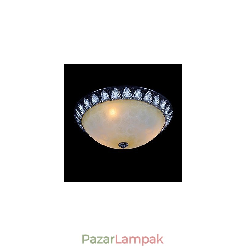 Süllyesztett szerelésű világos mintás üveggyanta ezüst faragás európai klasszikus