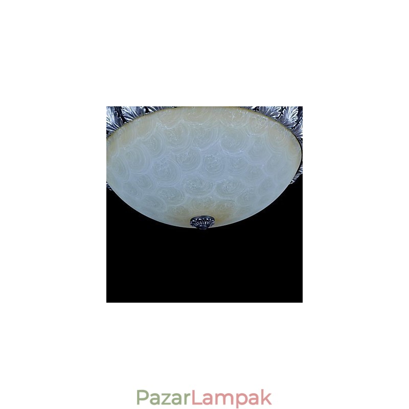 Süllyesztett szerelésű világos mintás üveggyanta ezüst faragás európai klasszikus