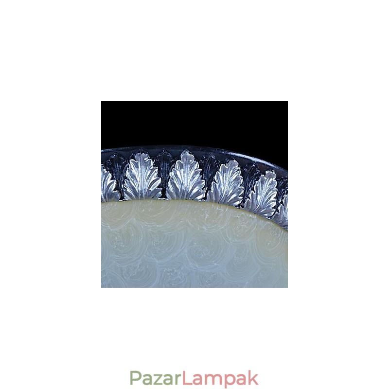 Süllyesztett szerelésű világos mintás üveggyanta ezüst faragás európai klasszikus