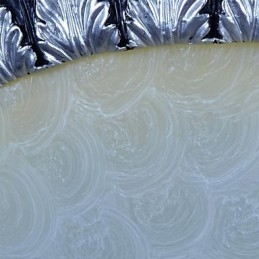 Süllyesztett szerelésű világos mintás üveggyanta ezüst faragás európai klasszikus