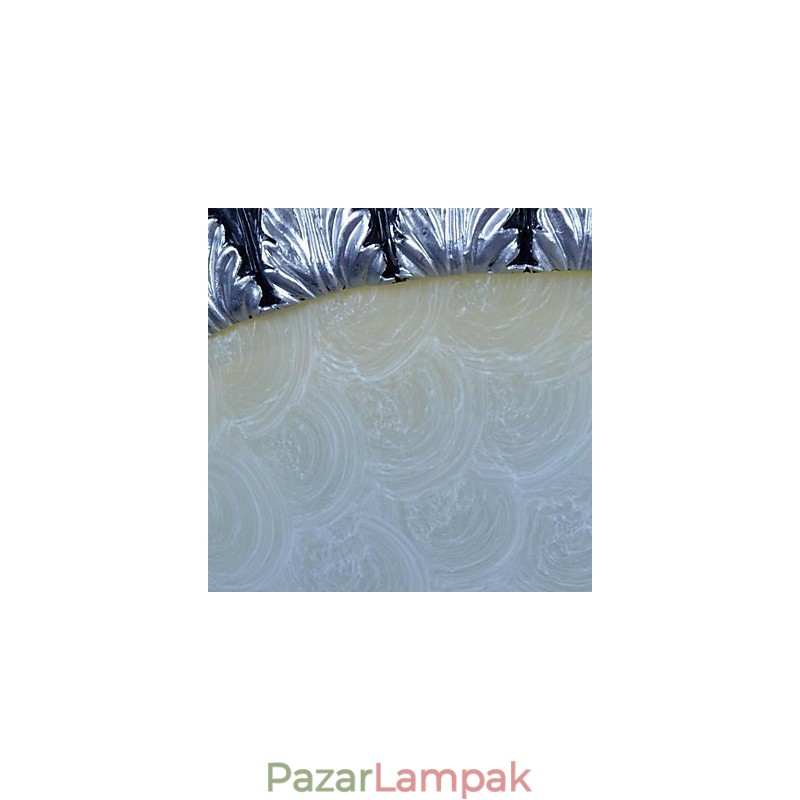 Süllyesztett szerelésű világos mintás üveggyanta ezüst faragás európai klasszikus