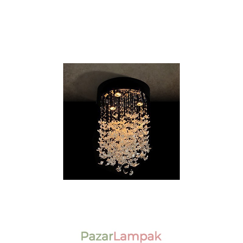 Modern, félig süllyeszthető tartó 3 Lights Butterfly ernyővel