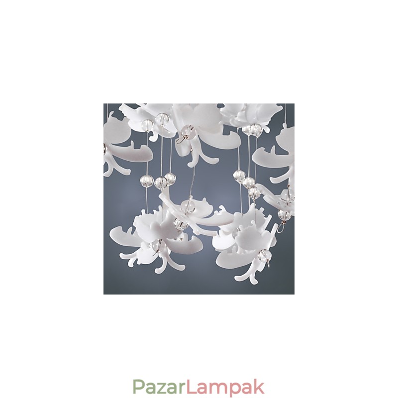 Modern, félig süllyeszthető tartó 3 Lights Butterfly ernyővel