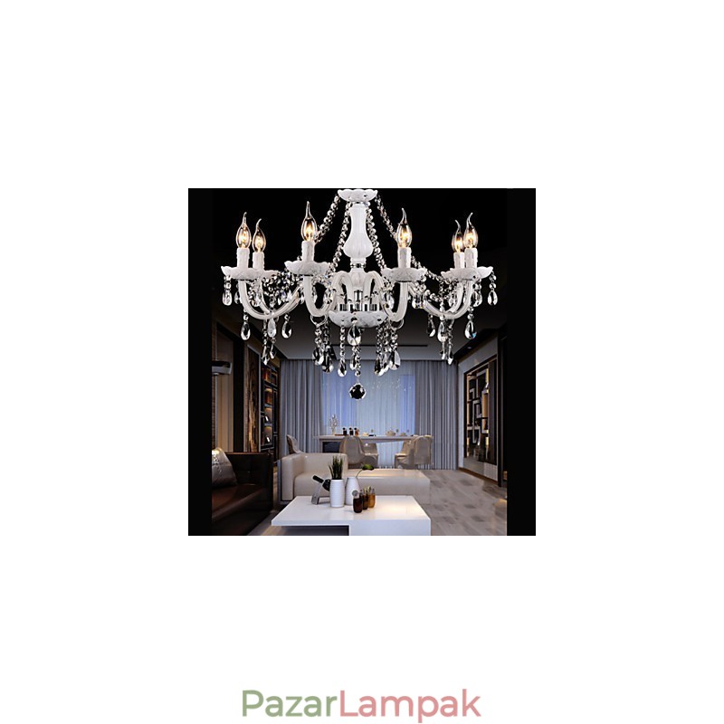 Csillár Crystal Modern 6 Lights kortárs üveg